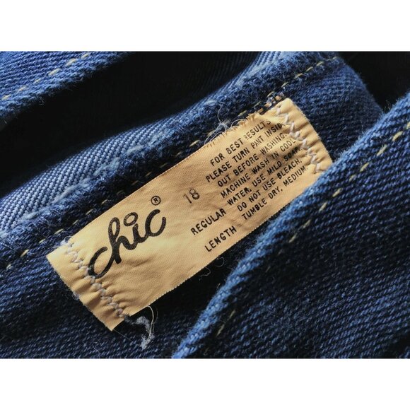 Vintage 80's CHIC Dark Blue High Rise Mom Jeans Sz 18 Regular (30x29) - Picture 5 of 5